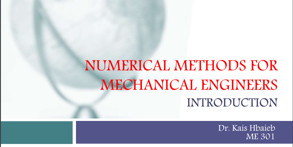 طرق تحليل عددي للهندسة الميكانيكية