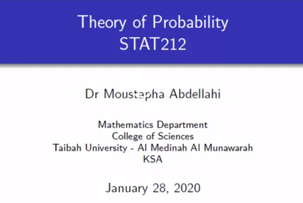 نظرية الاحتمالات Theory of  Probability