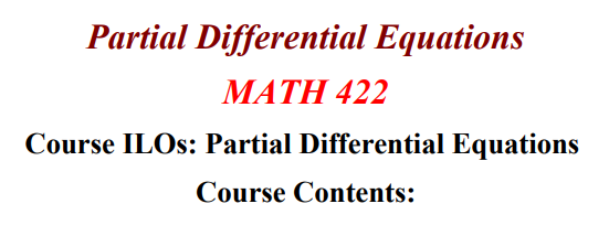 المعادلات التفاضلية الجزئية partial differential equations